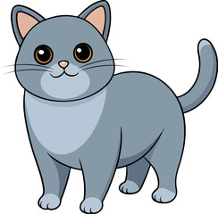 Realistic British Shorthair Cat Looking Down