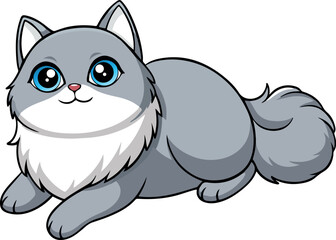 Cute Persian Cat Lazily Lying Down