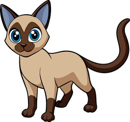 Graceful Siamese Cat Illustration