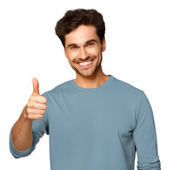 Fototapeta premium PNG Happy man png thumbs up, transparent background