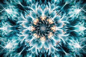 Fototapeta premium Intricate pattern of swirling blue and white designs.