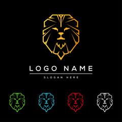 vector lion face logo design