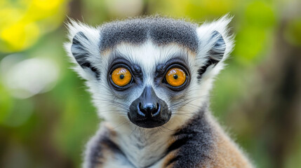 Fototapeta premium Lemur looking, Ring-tailed lemur (Lemur catta) wild portrait