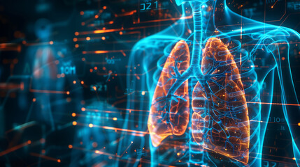 respiratory lung system science medical screen technology background