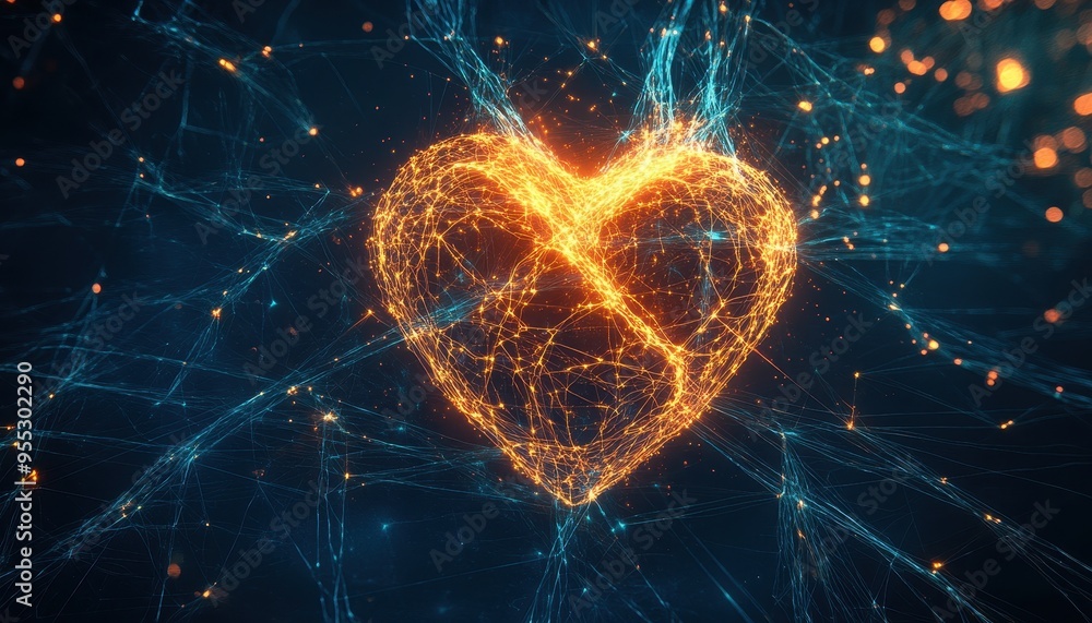 Poster illuminated heart: fusion of creativity and artificial intelligence through neural pathways