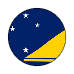 The flag of Tokelau. Flag icon. Standard color. Round flag. Computer illustration. Digital illustration. Vector illustration.
