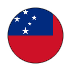 The flag of Samoa. Flag icon. Standard color. Round flag. Computer illustration. Digital illustration. Vector illustration.