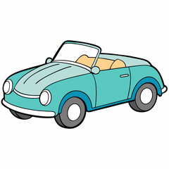 Cabriolet Car Vector Art