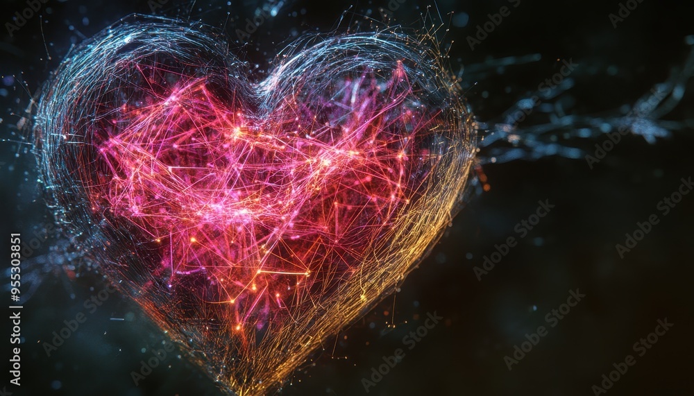 Poster illuminated heart: fusion of creativity and artificial intelligence in neural networks