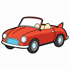 Cabriolet Car Vector Art