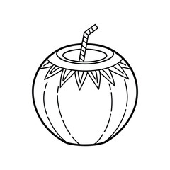 Coconut Cocktail vector icon illustration on a white background.