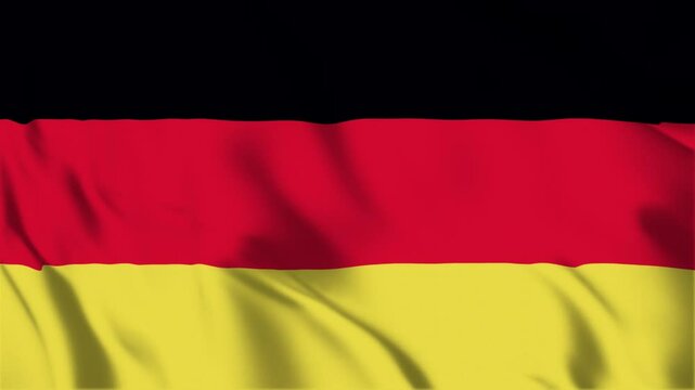 Germany flag seamless loop animation. The National flag of Germany is 3d waving
