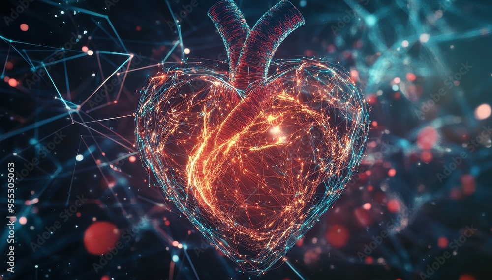 Poster heart of creativity: abstract fusion of neural networks and ai