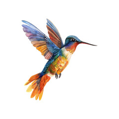 colorfull hummingbird vector illustration in watercolor style