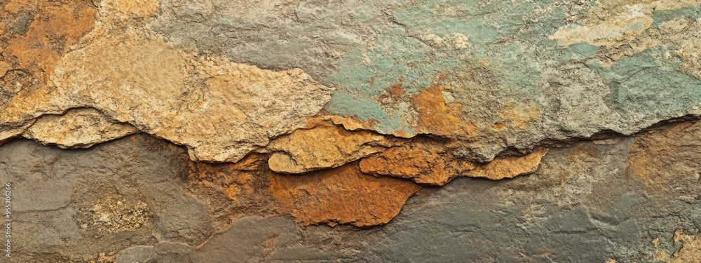 Aufkleber 3d rendering of a multi colored natural stone surface