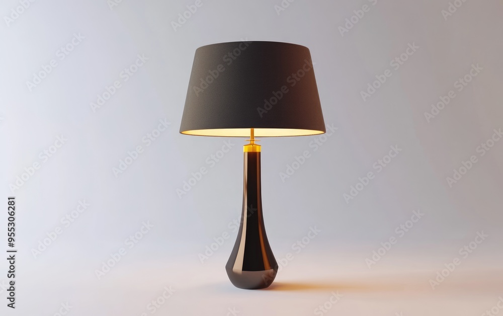 Poster 3d rendering of a stylish table lamp on a white background