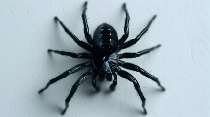 Obraz premium Black Spider White Background. Spider Hallow