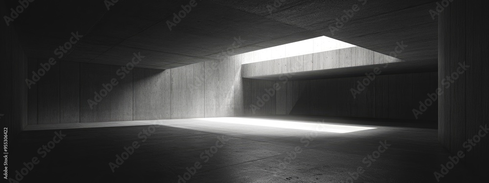 Poster 3d rendering of a smooth empty dark abstract concrete interior showcasing an architectural backgroun