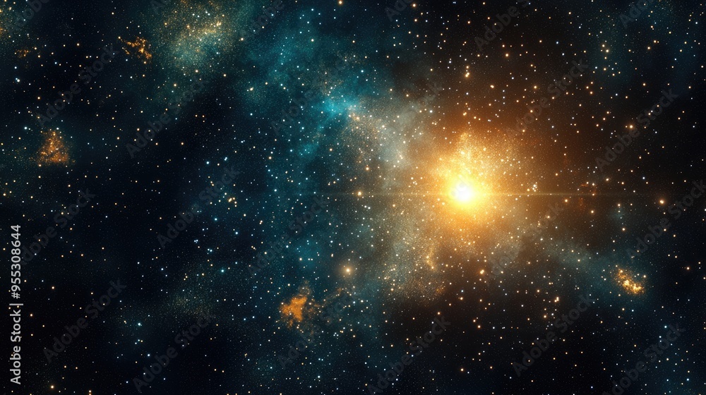 Aufkleber 3D cartoon rendering depicting a star in outer space illustrating an astronomical concept