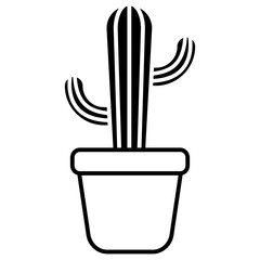 cactus in a pot logo icon vector