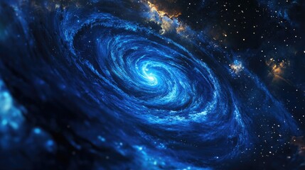 Spiral galaxy in deep space depicted in 3D cartoon style