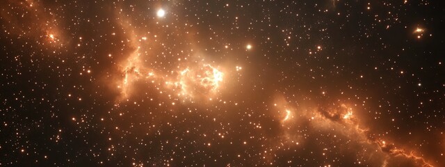 Naklejka premium 3D cartoon depiction of a nebula with a cluster of stars in deep space showcasing a science fiction theme