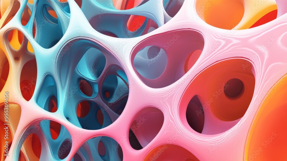 Aufkleber abstract fractal background illustrations featuring chaotic textures in a 3d cartoon rendering style