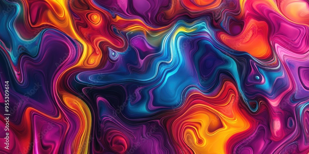 Aufkleber Mystery abstract background in a colorful palette presented as a 3D cartoon rendering