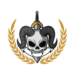 Skull Badge Gray Horn.eps