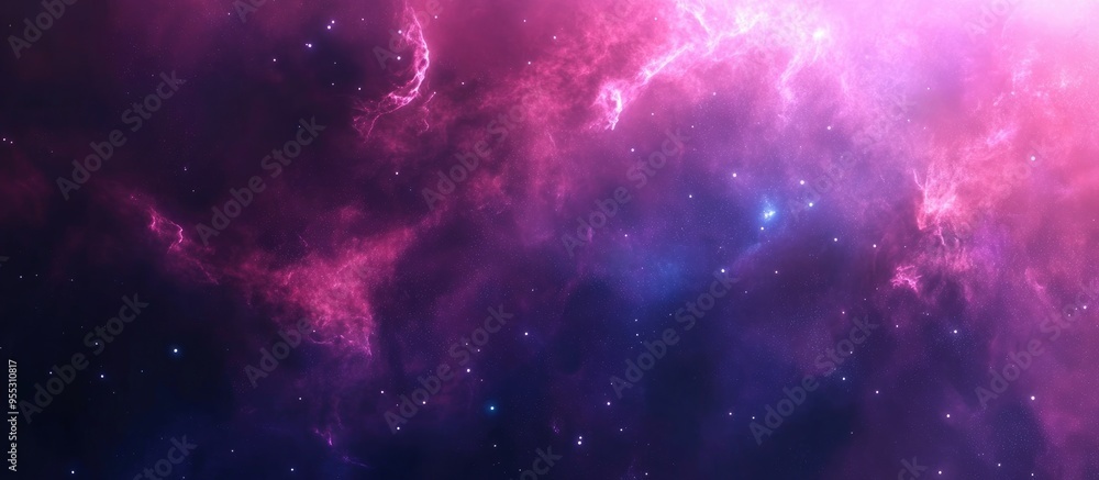 Aufkleber a vibrant and stunning space nebula in 3d cartoon rendering