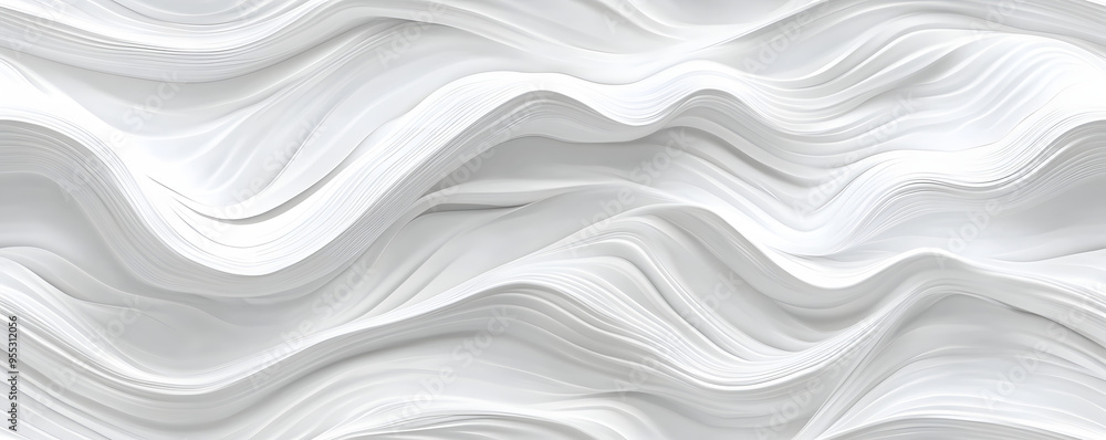 Poster seamless subtle white glossy soft waves transparent background texture overlay. abstract wavy emboss