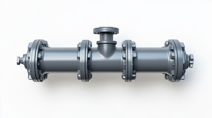 Isolated industrial pipe valve on a white background