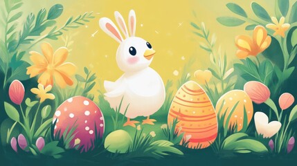Obraz premium Easter themed decorative illustration