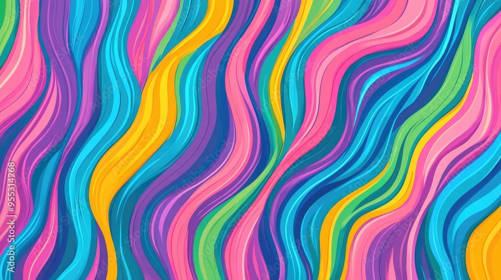 Poster vibrant wavy pattern for use in backgrounds and design projects