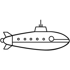 Submarine Vector Illustration on White Background