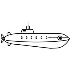 Obraz premium Submarine Vector Illustration on White Background