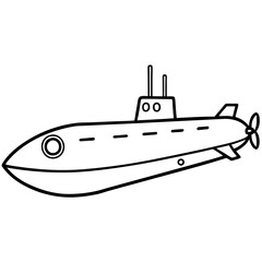 Submarine Vector Illustration on White Background