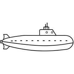 Submarine Vector Illustration on White Background