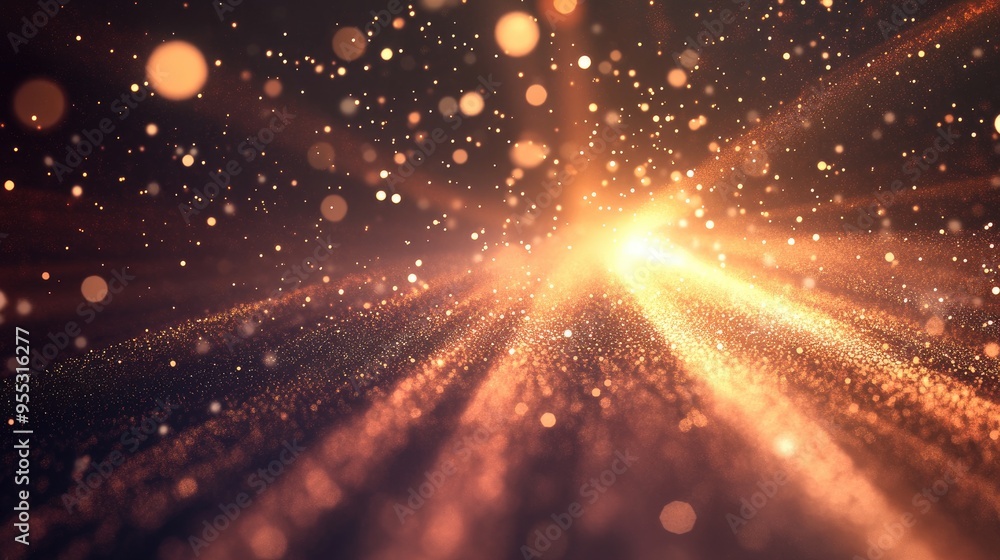 Poster glowing particles and lines create a stunning light explosion effect abstract rays form a captivatin