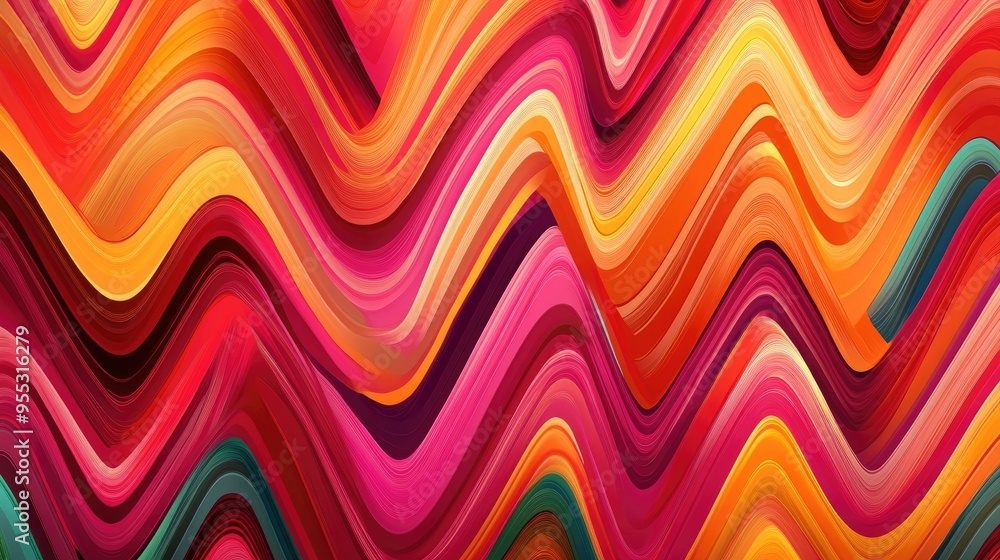 Poster vibrant zigzag striped pattern suitable for backgrounds and design elements