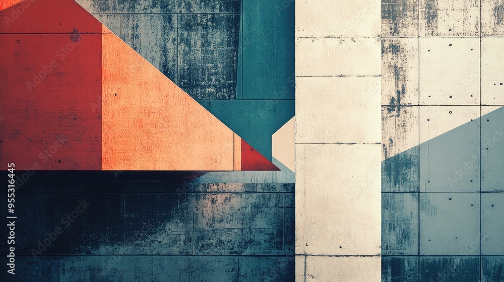Poster geometric abstraction in spatial design