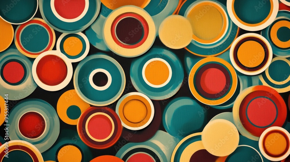 Poster stunning retro circular patterns for use as a backdrop