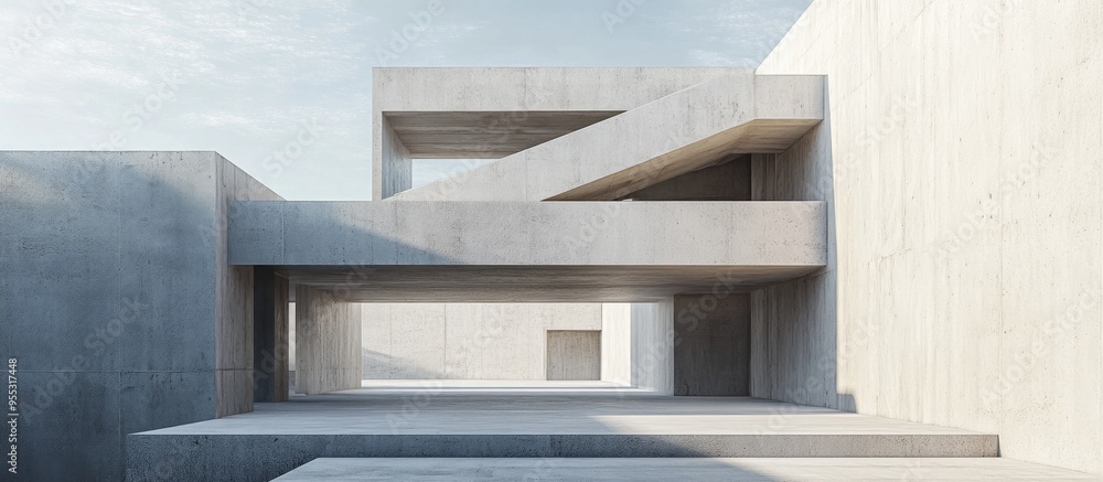 Aufkleber minimalist surreal architectural 3d rendering