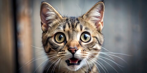 The feline's gaze shot wide, its facial muscles frozen in a silent scream, and its fur standing on