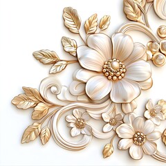 Exquisite Floral Tapestry with Ornate Botanical Patterns and Textures on Clean White Background