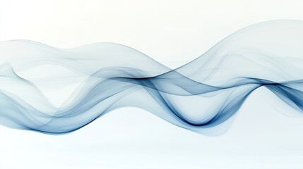 Fototapeta premium Abstract white and blue wavy lines flowing across a light background, creating a serene and modern visual effect