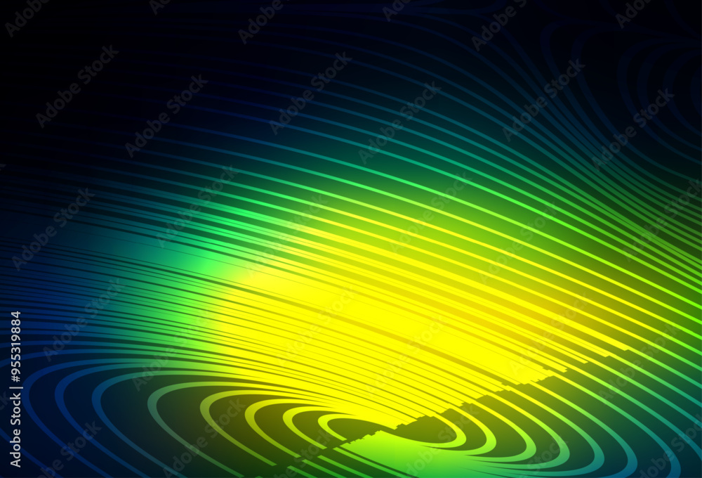 Poster dark blue, green vector pattern with sharp lines.