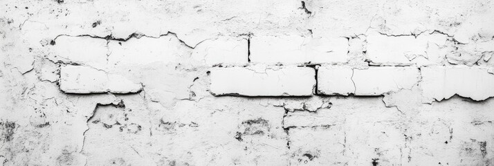 A wall with white bricks and a crack in it