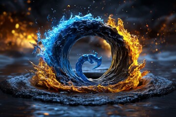 Zodiac signs as elemental forces, depicted in a powerful scene where each zodiac sign is an embodiment of its elementâ€”fire, earth, air, or waterâ€”shaping the world around them with their energy