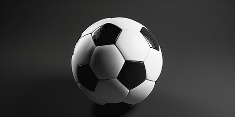 Obraz premium Classic black and white soccer ball on dark background